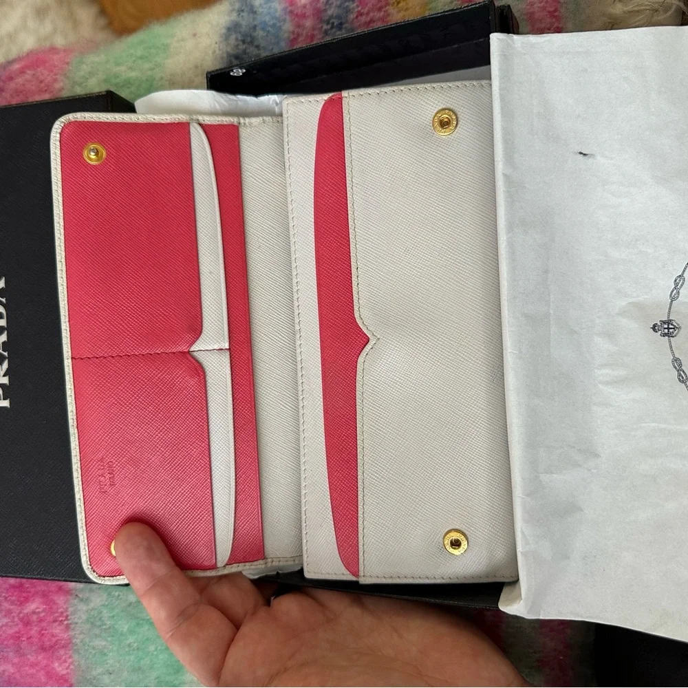 Pink and white Prada long wallet - Picture 1 of 6